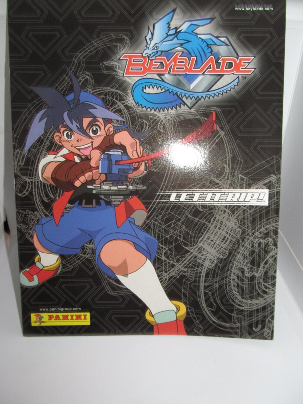 BEYBLADE PANINI LET IT RIP STICKER ALBUM BOOK + Poster #19603 2003 Y2K Anime